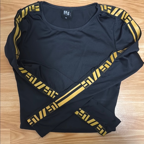 LF Tops - LF Black and Gold Women's Top